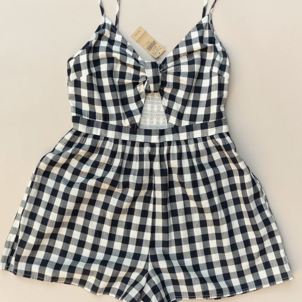 American Eagle Gingham Romper - image 1